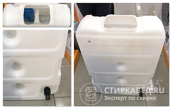 Баки для воды, присоединяемые к стиральной машине, могут иметь объем до 95 л